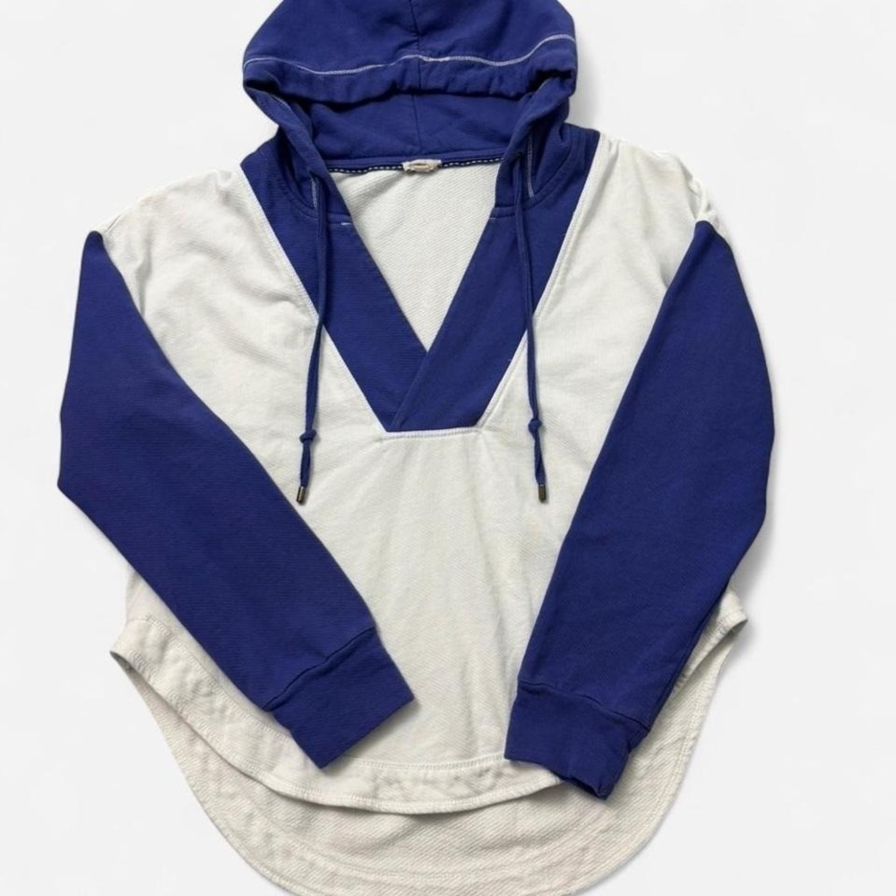 Pilcro Anthropologie purple/blue & white‎ hoodie Size M 0163